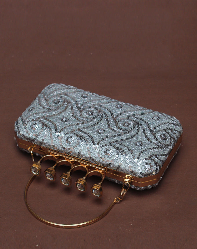 Gold and silver clutch sale bag